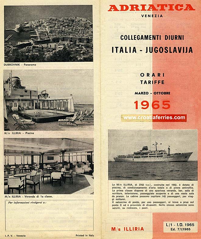 Horarios de los ferries de Venecia a Dubrovnik desde 1965