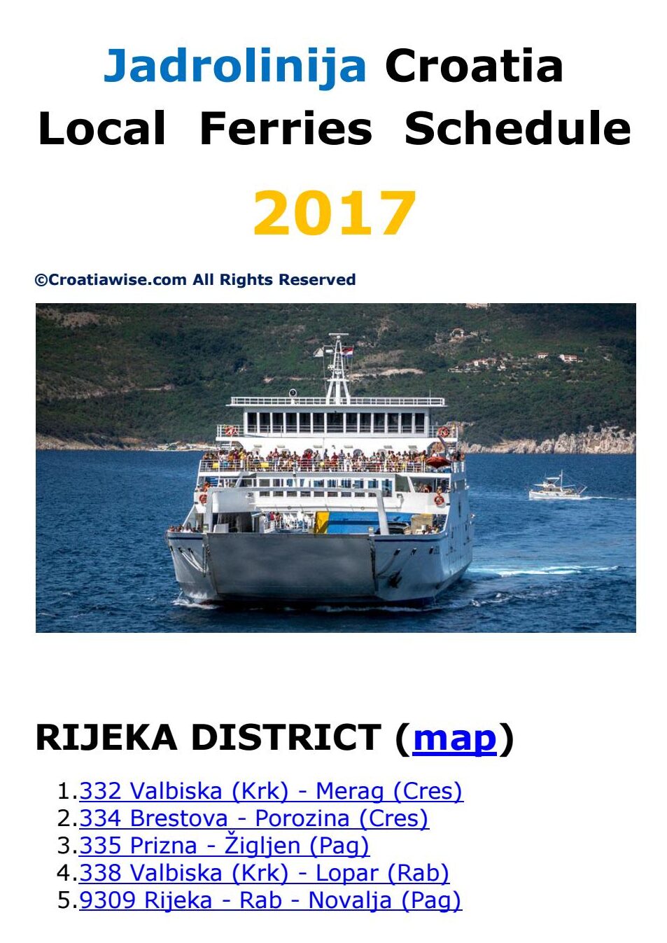 Ferries de Jadrolinija 2017 por Croatiawise - Issuu