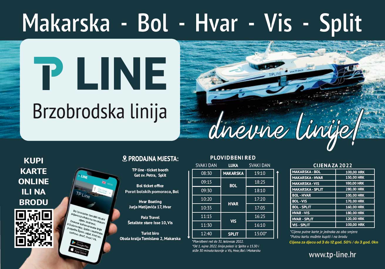 De isla en isla (Split – Vis – Brac – Hvar – Korcula) y nueva línea de ferry rápido desde Makarska